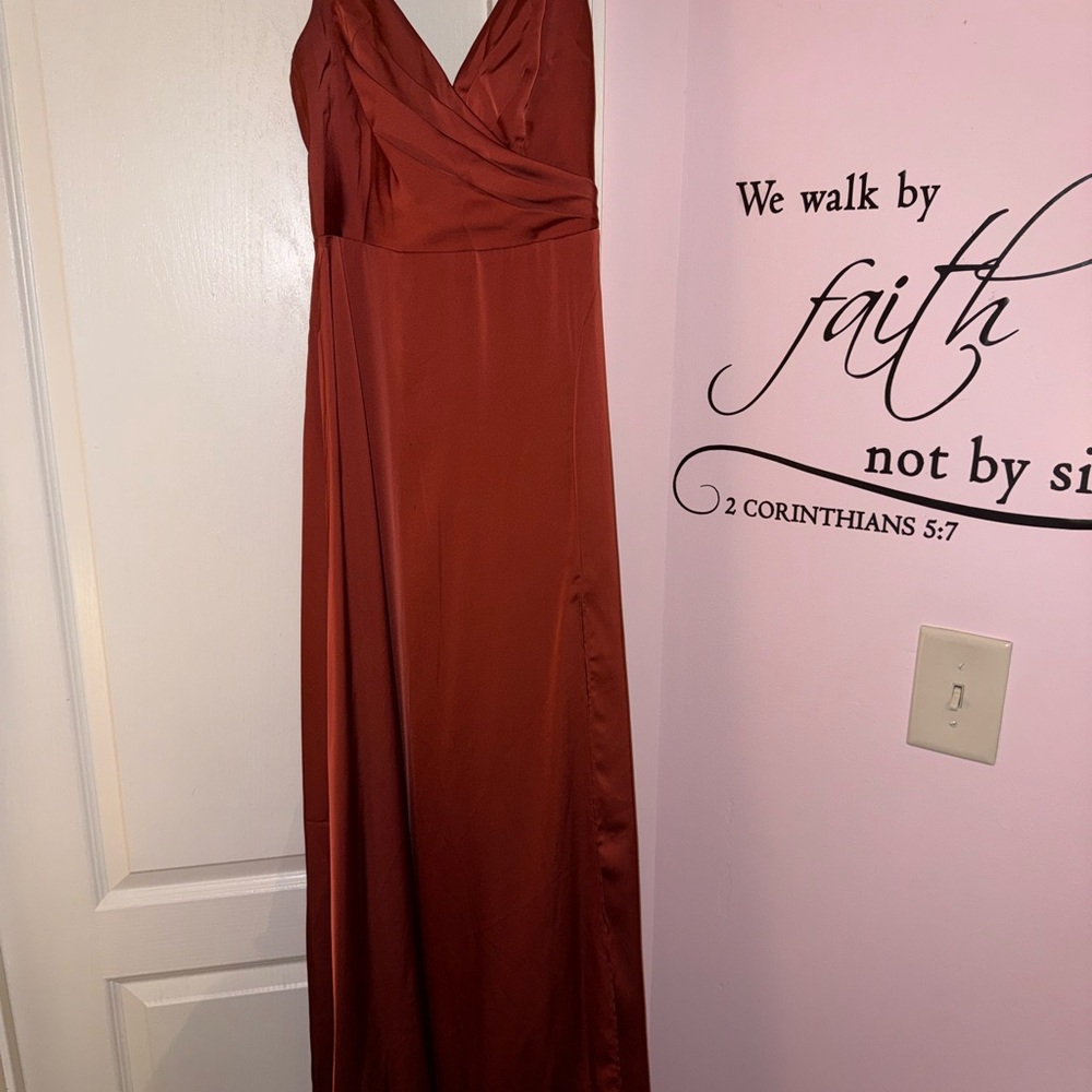 Azazie Dalilah Stretch Satin Dress - Picture 4 of 7